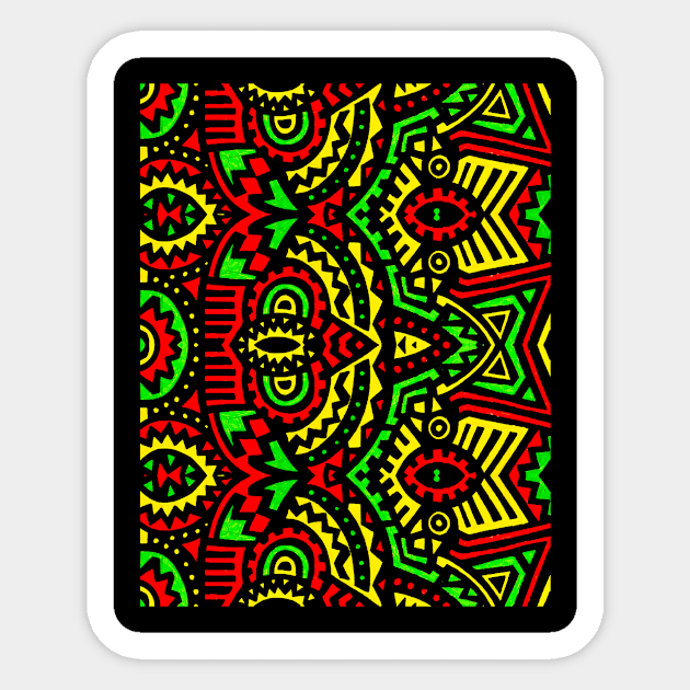 Rasta Pattern Sticker by LionTuff79